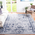 SAFAVIEH Area Rug 8x10 - Adirondack Collection - Large - Grey & Navy, Distressed Vintage Floral Design, Non-Shedding & Easy Cleaning, Ideal for Living Room, Bedroom, Dining Space (ADR109P)