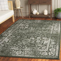 SAFAVIEH Area Rug 4x6 - Adirondack Collection - Dark Green & Ivory, Distressed Vintage Floral Design, Non-Shedding & Easy to Clean, Ideal for Living Room, Bedroom, Dining Space (ADR109Y)