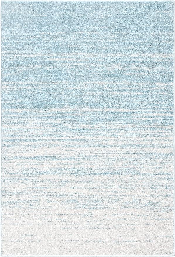 SAFAVIEH Adirondack Collection Accent Rug - 4'5" x 6'5", Aqua & Ivory, Modern Ombre Design, Non Shedding & Easy to Clean, Ideal for Living Room, Bedroom, Office, Dining Space (ADR113J)