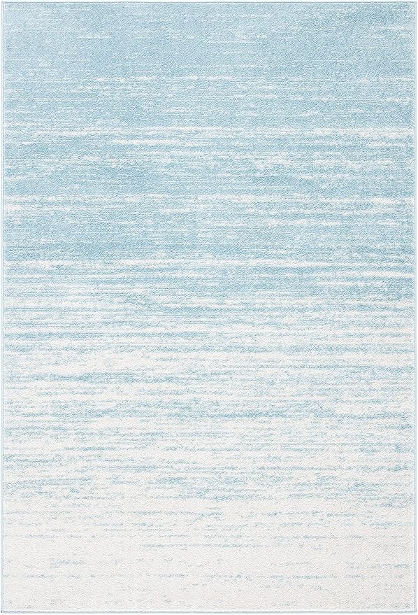 SAFAVIEH Adirondack Collection Area Rug - 5'5" x 7'7", Aqua & Ivory, Modern Ombre Design, Non Shedding & Easy to Clean, Ideal for Living Room, Bedroom, Office, Dining Space (ADR113J)