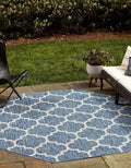 Unique Loom Outdoor Trellis Collection Area Rug - Trellis (Octagon 8' 0" x 8' 0", Navy Blue/ Ivory)