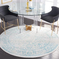 SAFAVIEH Adirondack Collection Area Rug - 6' Round, Ivory & Light Blue, Distressed Vintage Floral Design, Non-Shedding & Easy to Clean, Ideal for Living Room, Bedroom, Dining Space (ADR109L)