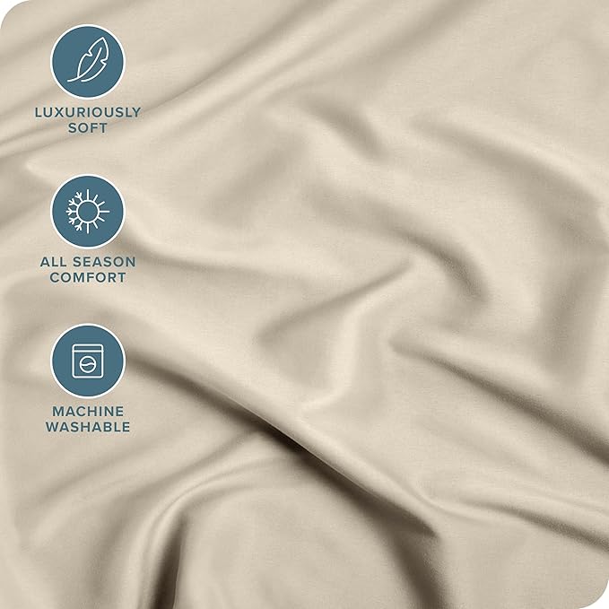 Bare Home Fitted Bottom Sheet Twin Size - Premium 1800 Microfiber - Ultra-Soft Hotel Luxury - Deep Pocket - Durable and Long Lasting (Twin, Sand)