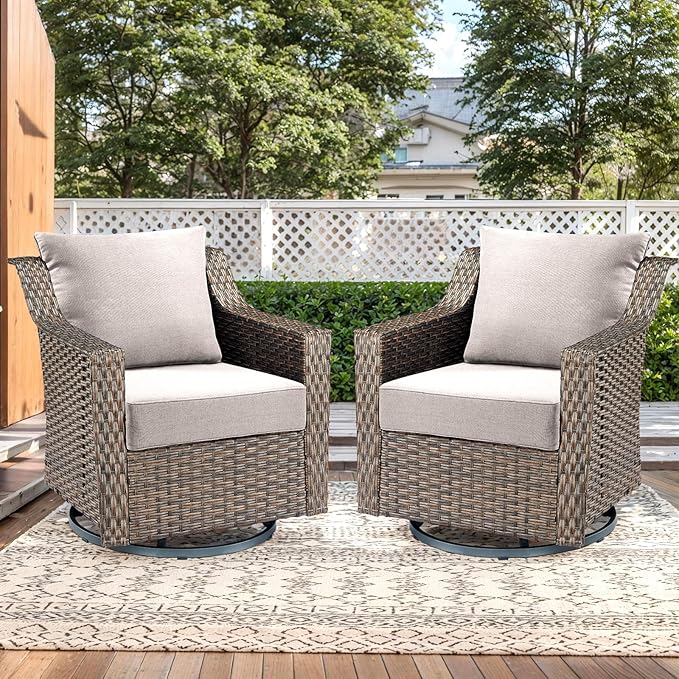 Luxury Outdoor Seat Cushion Set-24 x 24 x 6 Inch Outdoor Chair Cushions with Water Resistant & Removable Cover Outdoor Cushions for Patio Furniture Chair Sofa Couch