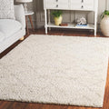 SAFAVIEH Area Rug 4x6 - Arizona Shag Collection - Ivory & Beige, Moroccan Boho Design, Non-Shedding & Easy to Clean, Ideal for Living Room, Bedroom, Dining Space (ASG743A)