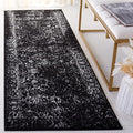 SAFAVIEH Adirondack Collection Runner Rug - 2'6" x 10', Black & Ivory, Distressed Vintage Floral Design, Non-Shedding & Easy to Clean, Ideal for Living Room, Bedroom, Dining (ADR109Z)