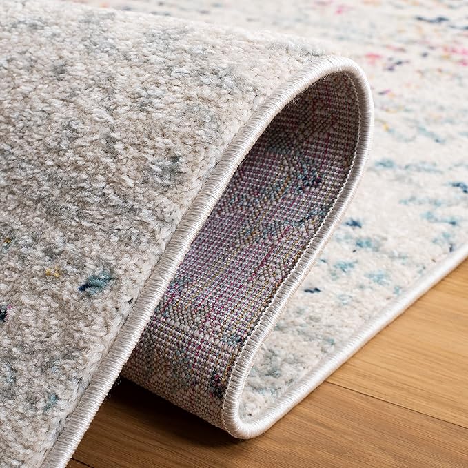SAFAVIEH Tulum Collection Runner Rug - 2' x 11', Ivory & Blue, Moroccan Boho Tribal Design, Non-Shedding & Easy to Clean, Ideal for Living Room, Hallway, Foyer, Entryway, Bedroom (TUL272C)