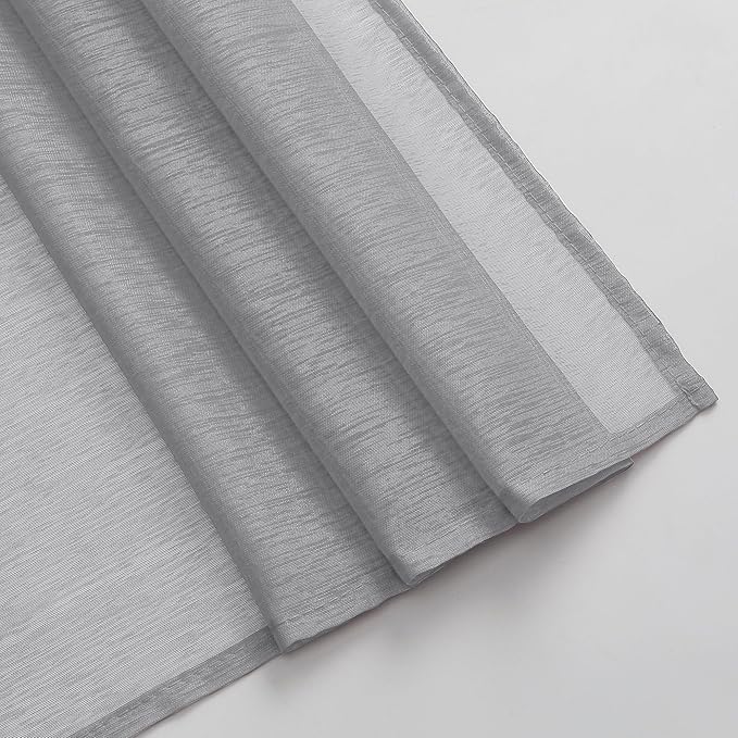 DONREN 288 Inch Length Window Scarf - Extra Long Grey Background Scarf Curtain - Soft Voile Textured Window Topper Curtain Valance for Room Decor (52 by 288 Inch,1 Pcs)