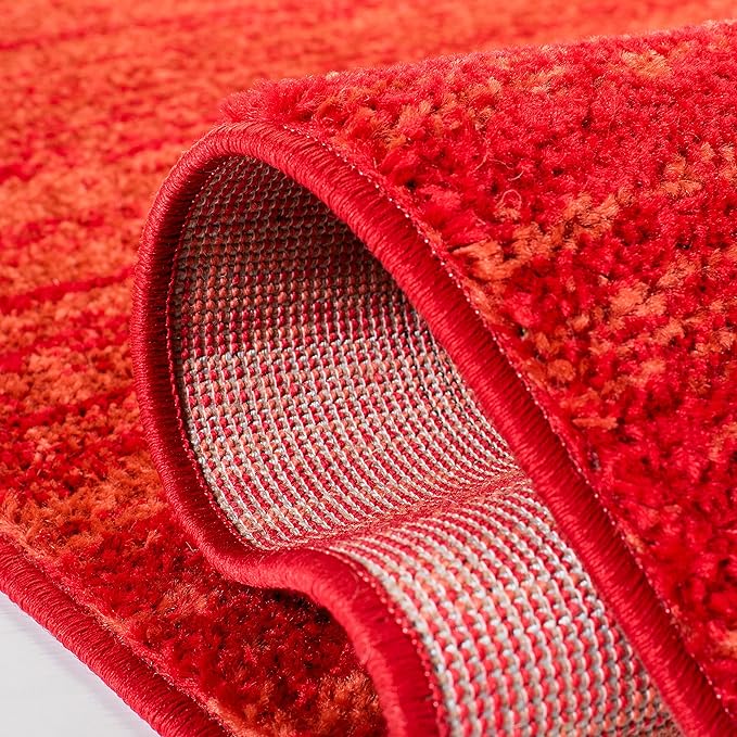 SAFAVIEH Adirondack Collection Area Rug - 5'5" x 7'7", Red & Grey, Modern Ombre Design, Non Shedding & Easy to Clean, Ideal for Living Room, Bedroom, Office, Dining Space (ADR113Q)