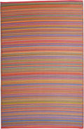 Fab Habitat Outdoor Rug - Waterproof, Fade Resistant, Crease-Free - Premium Recycled Plastic - Striped - Patio, Porch, Deck, Balcony - Cancun - Multicolor - 5 x 8 ft