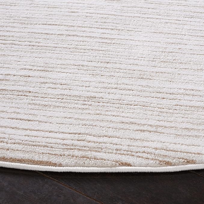 SAFAVIEH Vision Collection Area Rug - 8' Round, Ivory, Modern Ombre Design, Non-Shedding & Easy to Clean, Ideal for Living Room, Bedroom, Dining Space (VSN606J)