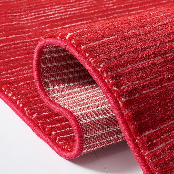 SAFAVIEH Area Rug 4x6 - Vision Collection - Red, Modern Ombre Design, Non-Shedding & Easy to Clean, Ideal for Living Room, Bedroom, Dining Space (VSN606Q)