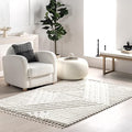 Nuloom Risette Ivory, 9' x 12', Geometric, Soft and Textured, High Traffic, Stain Resistant, Easy Clean, Durable Area Rug for Bedroom, Living Room, Dining Space, Den, Foyer, Entryway