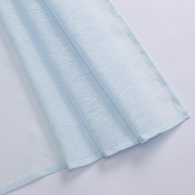 DONREN Baby Blue 144 Inch Length Sheer Window Scarf - Perfect As Valance Scarves As Well As Bed Canopy Or Wedding Decoration. (W 34 x L 144 One Panel)