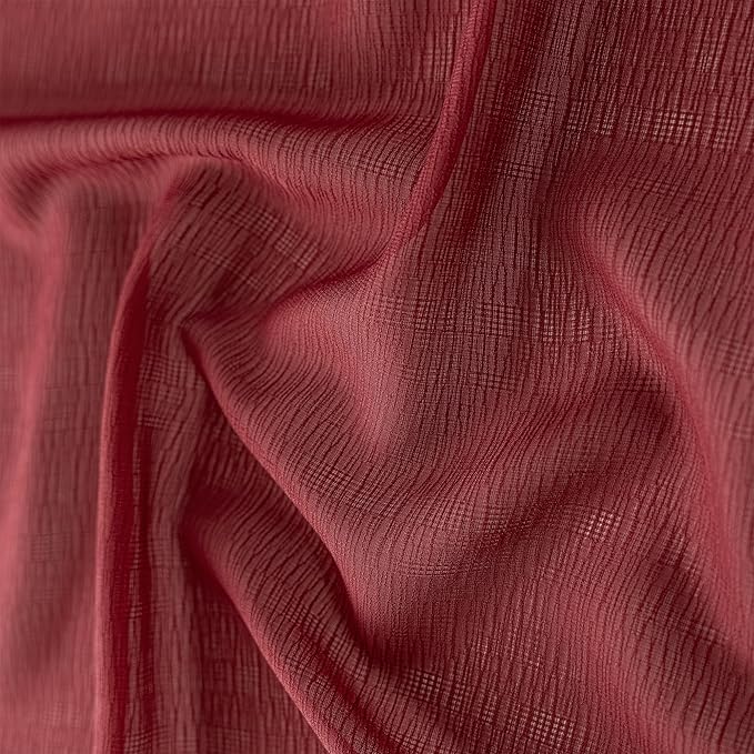MAIHER 132 Inch Length Pinch Pleat Curtains 11ft Tall for High Ceiling Living Room Extra Long Sheer Curtains Light Filtering Pleated Drapes with Adjustable Hooks, Burgundy, 42" W x 132" L, 2 Panels