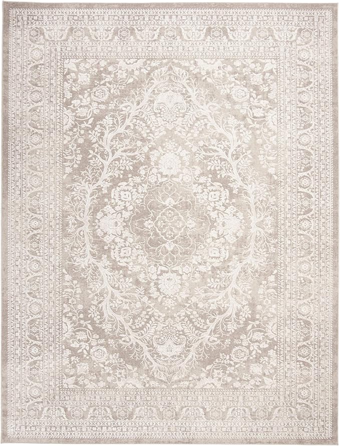 SAFAVIEH Area Rug 4x6 - Reflection Collection - Beige & Cream, Non-Shedding & Easy Cleaning, Ideal for Entryway, Living Room, Bedroom (RFT668A)