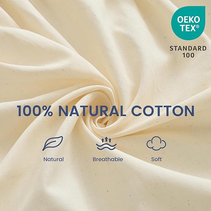 BISELINA Wrap Around Bed Skirts 17" Drop, Cotton Adjustable Elastic Dust Ruffles Easy Fit Wrinkle & Fade Resistant Soft Cozy Elegant Luxurious Bedding - Beige, King Size