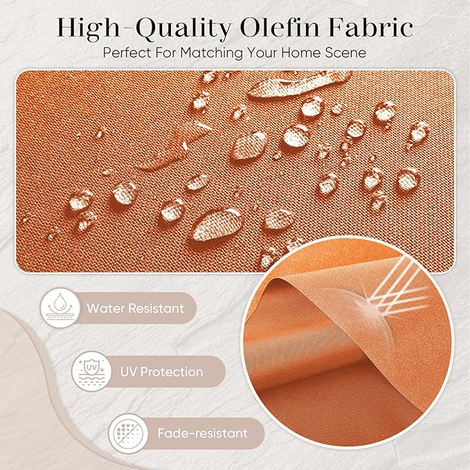 Outdoor Chair Cushions-Patio Chair Cushions Set with Removable Cover 22 X 25 Inch Outdoor Cushions for Patio Furniture Chair Sofa Couch-Orange
