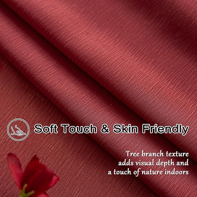 MAIHER Burgundy Red Pinch Pleat Sheer Curtains 84 Inches Long for Bedroom Soft Touch Light Filtering Lightweight Pleated Drapes with Hooks, Burgundy, 42" W x 84" L, 2 Panels