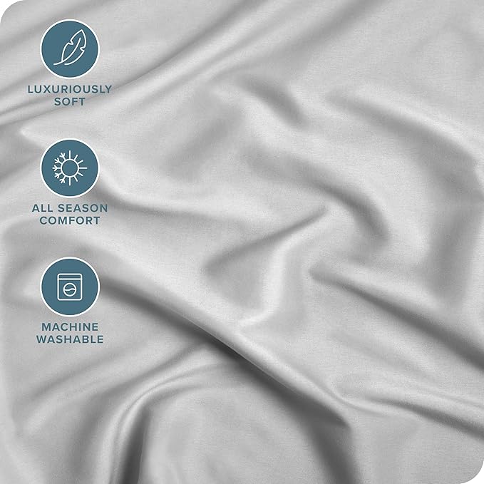 Bare Home Fitted Bottom Sheet King Size - Premium 1800 Microfiber - Ultra-Soft Hotel Luxury - Deep Pocket - Durable and Long Lasting (King, Cloud Grey)