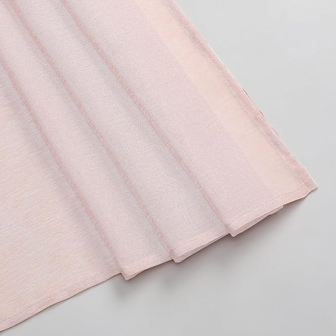 DONREN Peach Pink Sheer Window Scarf for Girls Party - Luxury Soft Semi Sheer Scarf for Wedding (1 Panel,52 Inch by 216 Inch Length)