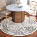 SAFAVIEH Adirondack Collection Area Rug - 4' Round, Ivory & Dark Green, Distressed Vintage Floral Design, Non-Shedding & Easy to Clean, Ideal for Living Room, Bedroom, Dining Space (ADR109X)