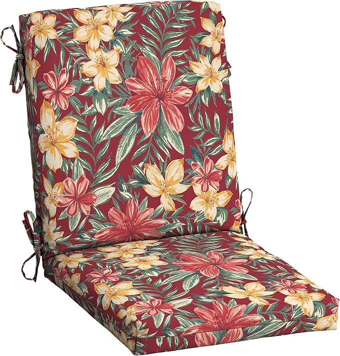Arden Outdoor Dining Chair Cushion, 20 x 20, Rain-Proof, Fade Resistant, Ruby Clarissa