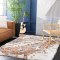 SAFAVIEH Horizon Shag Collection Accent Rug - 4' x 6', Grey & Rust, Non-Shedding & Easy Care, 2-inch Thick Ideal for High Traffic Areas in Entryway, Living Room, Bedroom (HZN890P)