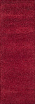 SAFAVIEH Milan Shag Collection Runner Rug - 2' x 14', Red, Solid Design, Non-Shedding & Easy Care, 2-inch Thick Ideal for High Traffic Areas in Living Room, Bedroom (SG180-4040)