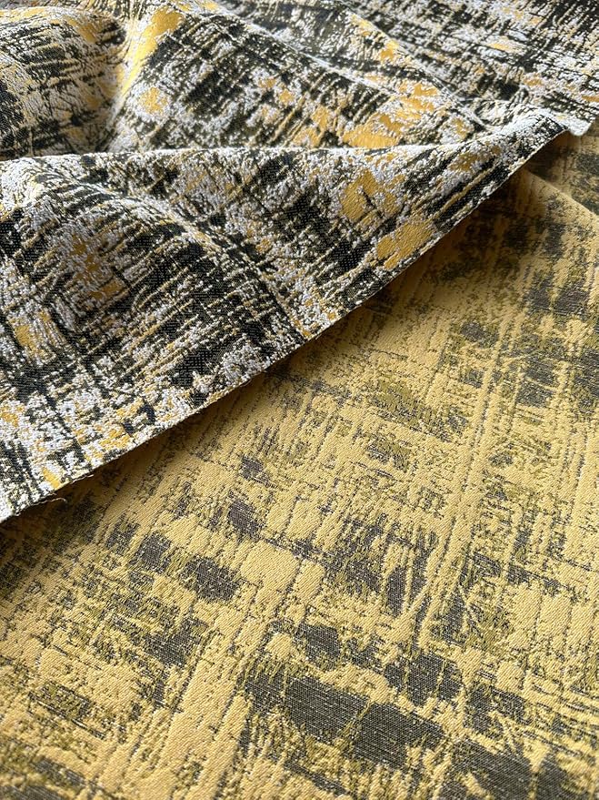 OctoRose 3 Side Zipper Upholstery Thick Linen Tweed Yellow, Twin SizeFuton Cover Sofa DayBed Mattress Slipcover (Tweed-Yellow, Twin Size)