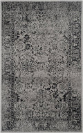 SAFAVIEH Area Rug 3x5 - Adirondack Collection - Grey & Black, Distressed Vintage Floral Design, Non-Shedding & Easy to Clean, Ideal for Living Room, Bedroom, Dining Space (ADR109B)