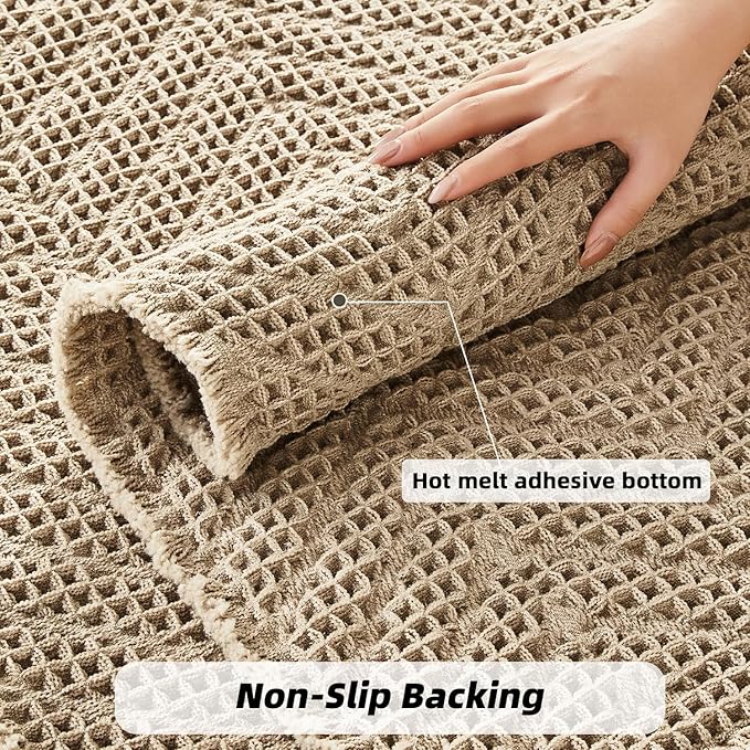 Bath Mats,Upgraded Waffle Super Absorbent Bath Mat,Bathroom Rugs Non Slip Washable, Quick Dry Shower Mats, Ultra Soft Bath Mats for Bath Floor,Brown,24"*36"