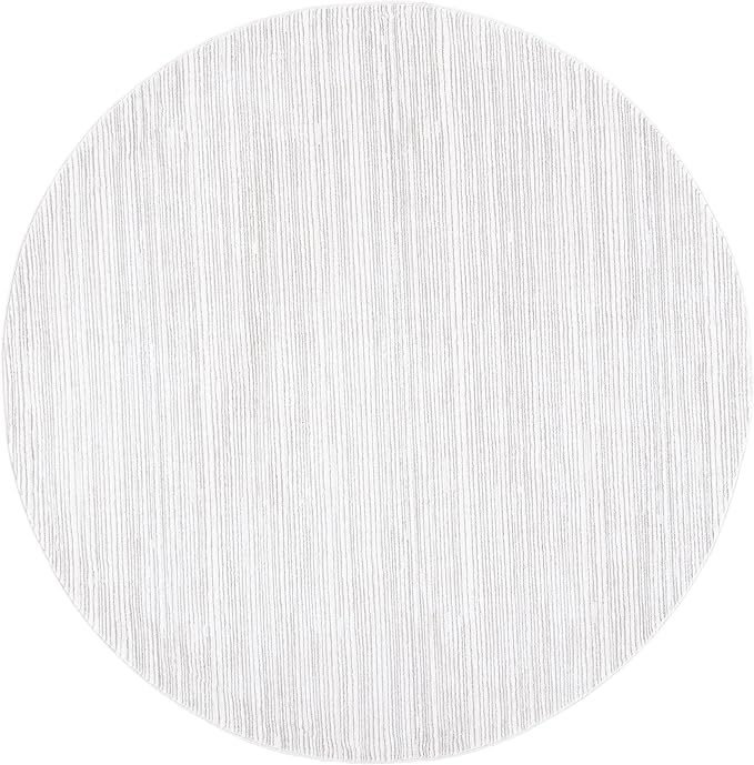 SAFAVIEH Vision Collection Area Rug - 3' Round, Ivory & Grey, Modern Ombre Design, Non-Shedding & Easy to Clean, Ideal for Foyer, Entryway, Bedroom, Accent Space (VSN606K)