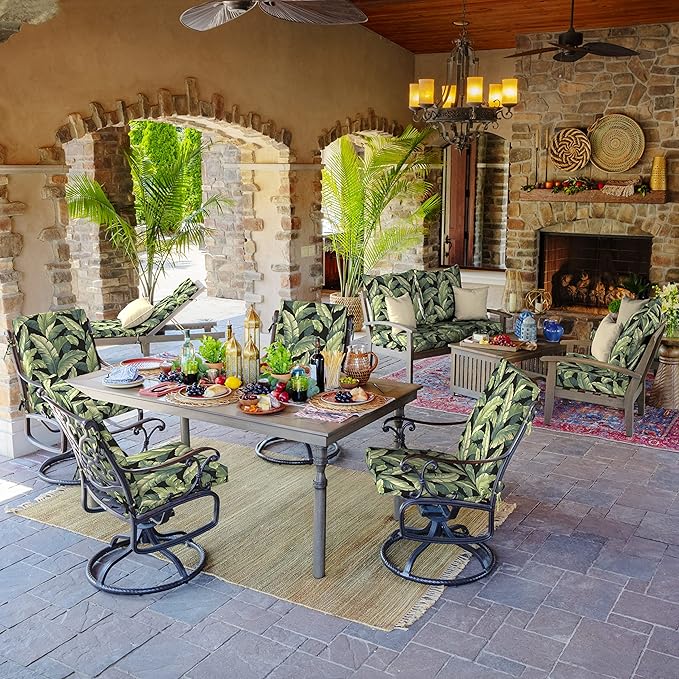 ARDEN Outdoor Dining Chair Cushion, 20 x 20, Rain-Proof, Fade Resistant, Onyx Cebu