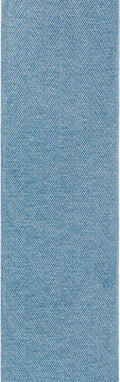 TOWN & COUNTRY BASICS Pax Herringbone Textured Solid Everwash® Washable Runner Area Rug, Low Pile, Non-Slip Backing, Easy Clean Pet & Family Friendly Rug, Blue, 2'5"x7'10"