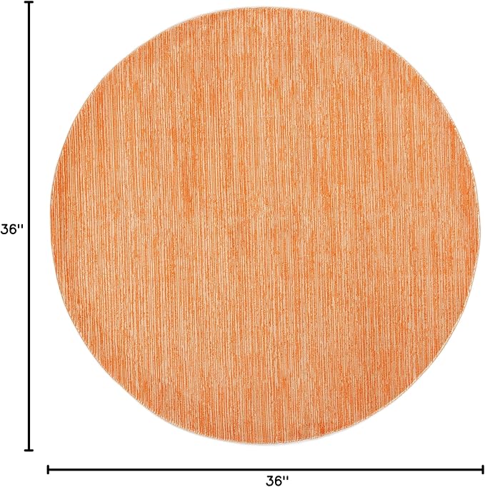 SAFAVIEH Vision Collection Area Rug - 3' Round, Orange, Modern Ombre Design, Non-Shedding & Easy to Clean, Ideal for Foyer, Entryway, Bedroom, Accent Space (VSN606P)