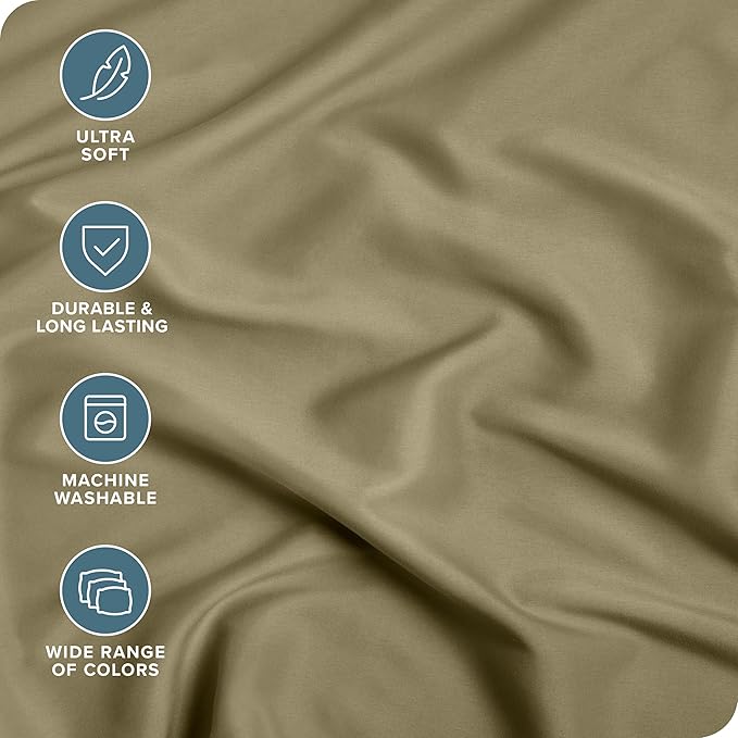 Fitted Bottom Sheet Full Size - Premium 1800 Microfiber - Ultra-Soft Hotel Luxury - Deep Pocket - Durable and Long Lasting - Fitted Sheet (Full, Olive)