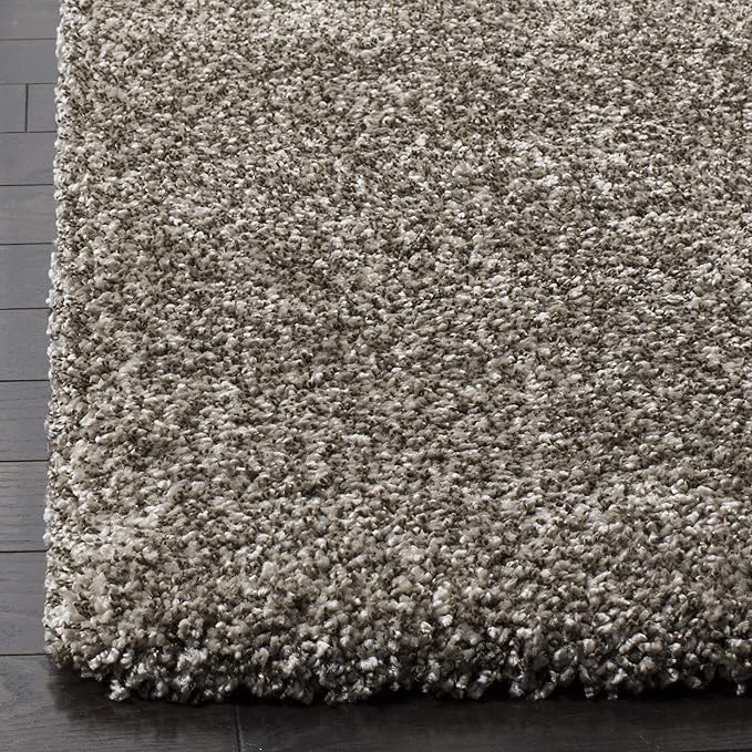 SAFAVIEH Milan Shag Collection Runner Rug - 2' x 18', Grey, Solid Design, Non-Shedding & Easy Care, 2-inch Thick Ideal for High Traffic Areas in Living Room, Bedroom (SG180-8080)