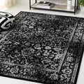 SAFAVIEH Adirondack Collection Area Rug - 5'1" x 7'6", Black & Ivory, Distressed Vintage Floral Design, Non-Shedding & Easy to Clean, Ideal for Living Room, Bedroom, Dining Space (ADR109Z)