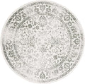 SAFAVIEH Adirondack Collection Area Rug - 6' Round, Ivory & Dark Green, Distressed Vintage Floral Design, Non-Shedding & Easy to Clean, Ideal for Living Room, Bedroom, Dining Space (ADR109X)
