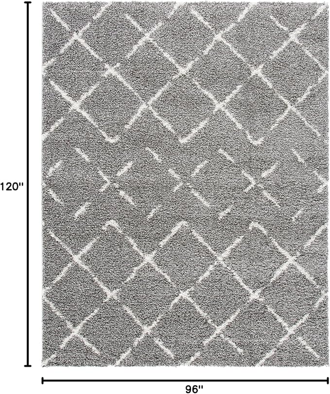 SAFAVIEH Area Rug 8x10 - Arizona Shag Collection - Large - Brown & Ivory, Moroccan Design, Non-Shedding & Easy to Clean, Ideal for Living Room, Bedroom, Dining Space (ASG743B)
