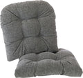 Klear Vu Gripper Overstuffed Universal Non-Slip Dining Chair Cushions for Kitchen Decor or Office Use, U-Shaped Skid-Proof Seat Pad, 17x17 Inches, 2 Count (Pack of 1), Plush Gray