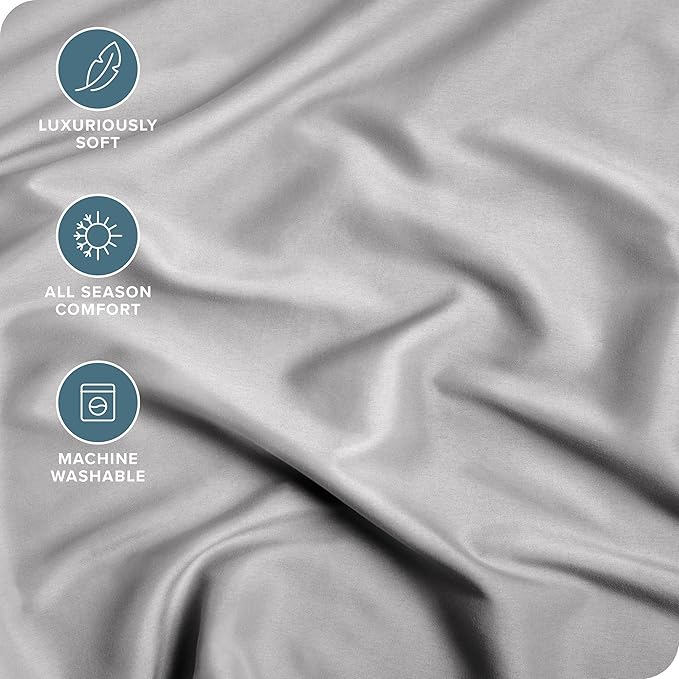 Bare Home Fitted Bottom Sheet Split Head Flex King Size - Premium 1800 Microfiber - Ultra-Soft Hotel Luxury - Deep Pocket - Durable - Long Lasting (Split Head Flex King, Light Grey)