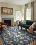Loloi Rifle Paper Co. Rosa Collection RSA-03 Navy 3'-9" x 5'-6" Accent Rug