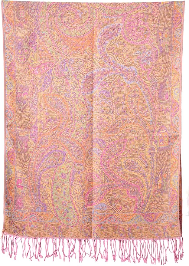 Achillea Big Paisley Pashmina Shawl Wrap for Women – Elegant Scarf for Weddings, Evening Dresses, Festivals & Daily Wear