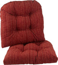 Klear Vu Gripper Overstuffed Universal Non-Slip Dining Chair Cushions for Kitchen Decor or Office Use, U-Shaped Skid-Proof Seat Pad, 17x17 Inches, 2 Count (Pack of 1), Chenille Garnet Red