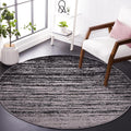 SAFAVIEH Adirondack Collection Area Rug - 6' Round, Silver & Black, Modern Ombre Design, Non Shedding & Easy to Clean, Ideal for Living Room, Bedroom, Office, Dining Space (ADR113A)