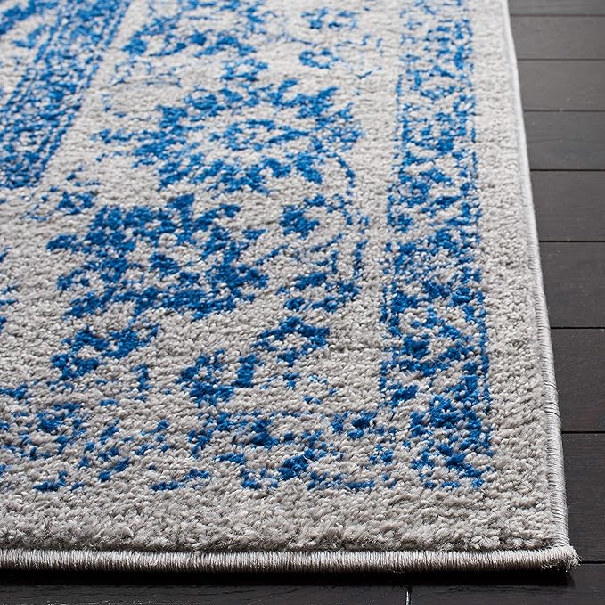SAFAVIEH Area Rug 11x15 - Adirondack Collection - Large - Grey & Blue, Distressed Vintage Floral Design, Non-Shedding & Easy to Clean, Ideal for Living Room, Bedroom, Dining Space (ADR109A)