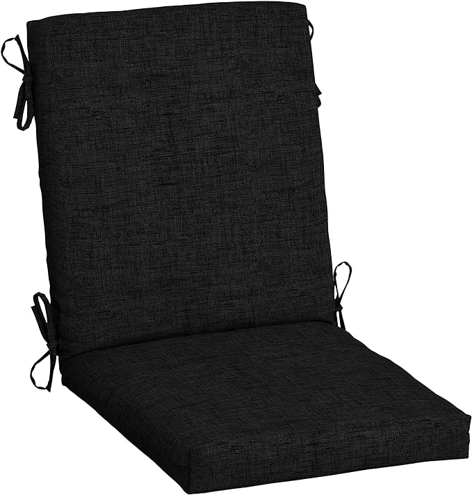 ARDEN Outdoor Dining Chair Cushion, 20 x 20, Rain-Proof, Fade Resistant, Black Leala