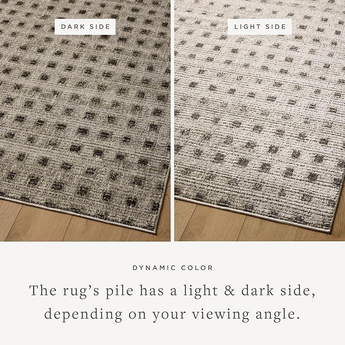 Loloi Jeremiah Brent Bleecker Collection BLE-06 Silver/Charcoal 6'-7" x 9'-3" Area Rug